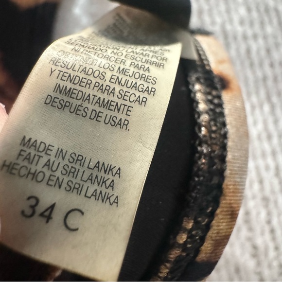 Victoria's Secret Bombshell Jewel Cristal Animal Print swimsuit Top 34C / Small - Picture 11 of 17